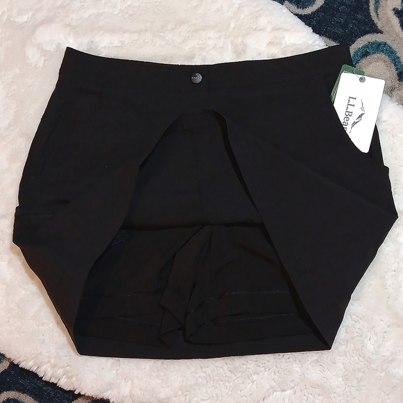New L.L. bean comfort trail skirt black athletic workout skort sz 8 - Picture 7 of 12
